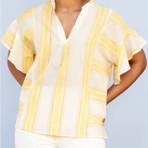 Matilda Jane summer picnic top size XL cotton  flutter sleeves full fit v neck